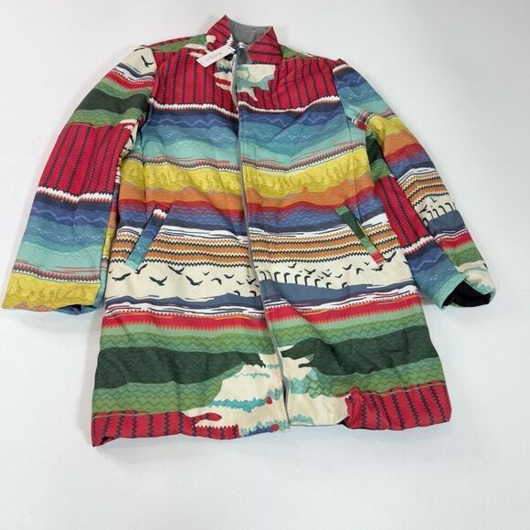 Order Plus Coat Womens 3XL Jacket Long Multicolor Southwest Britght Art to Wear - Picture 1 of 8
